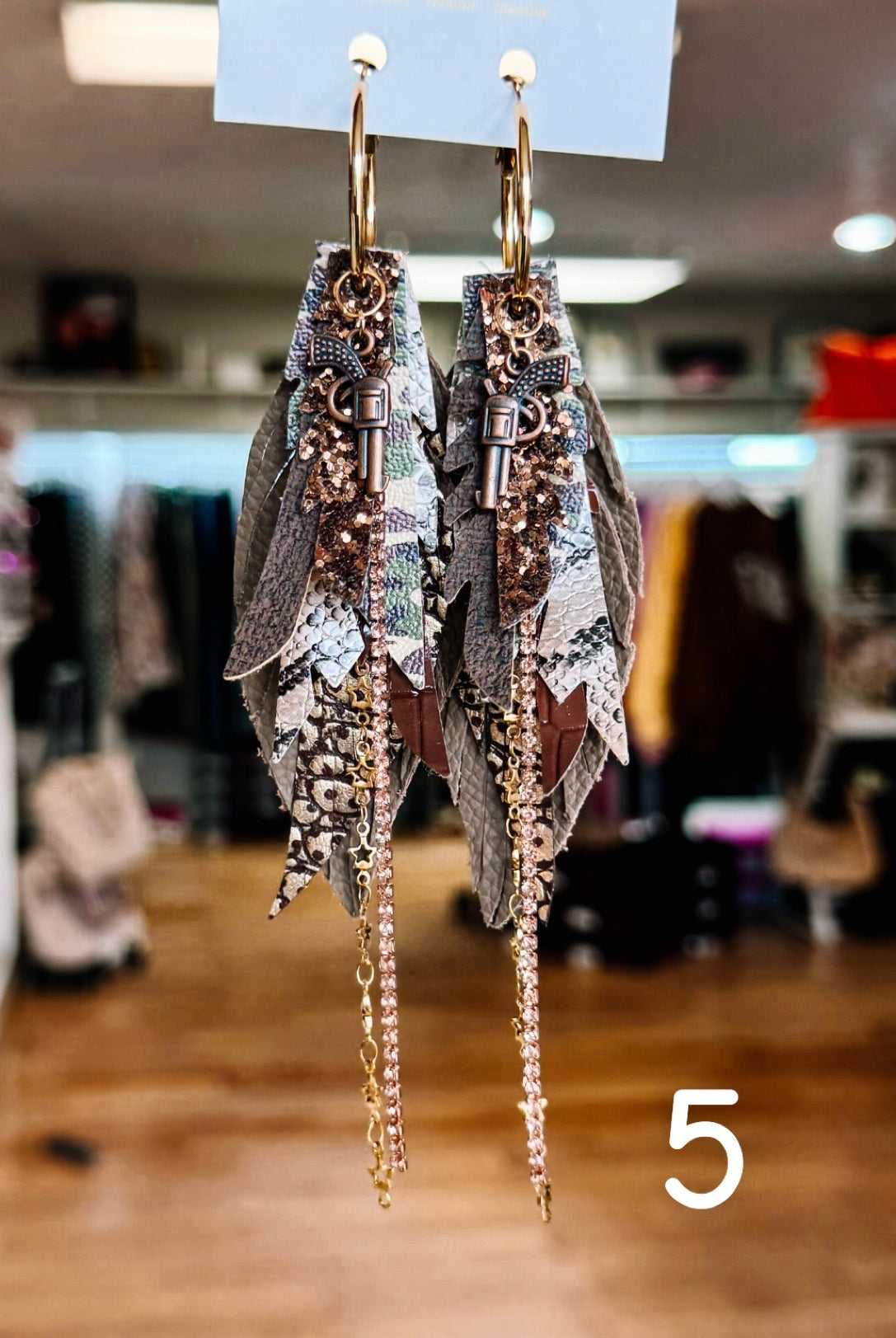 Jak Sprat Feral & Fabulous-Army Camo Collection: Mini Mic Drop Dangles-Jewelry - Earrings-Dear Me Southern Boutique, located in DeRidder, Louisiana