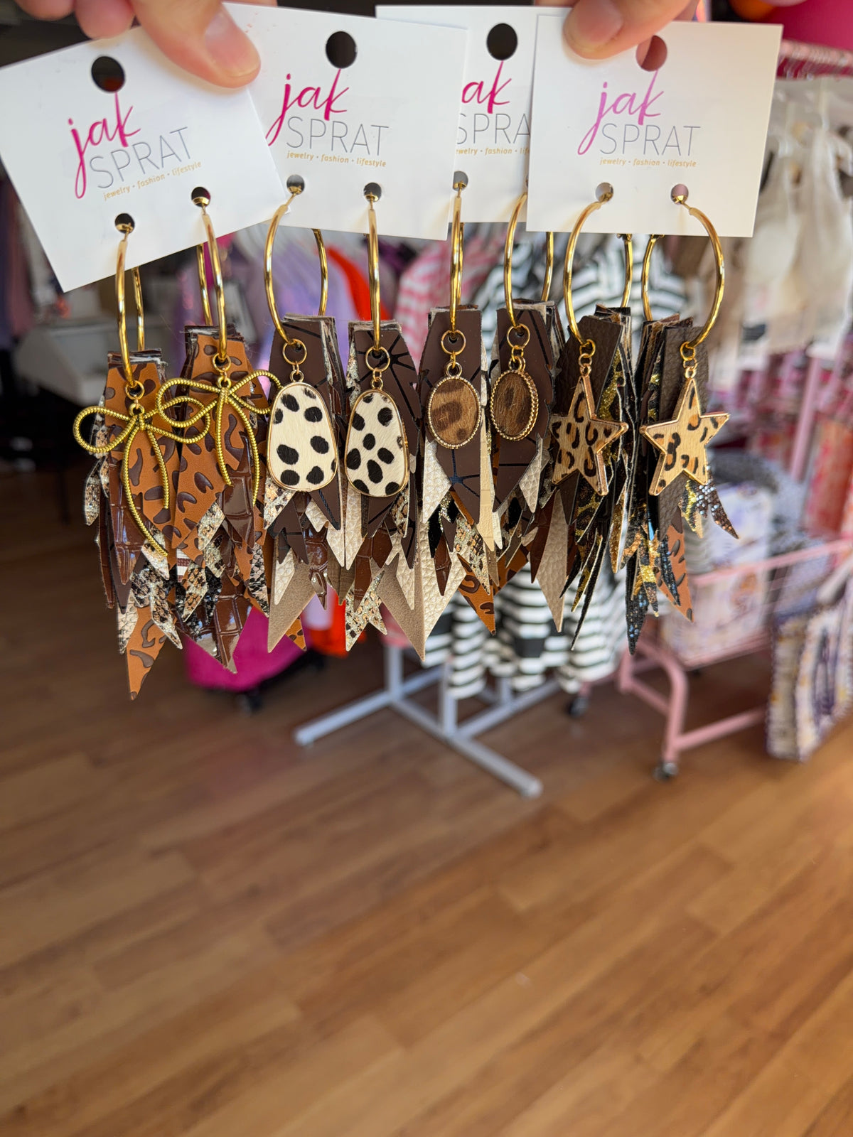 Jak Sprat Feral & Fabulous Collection: Charmed Fabulous Feather Dangles-Jewelry - Earrings-Dear Me Southern Boutique, located in DeRidder, Louisiana