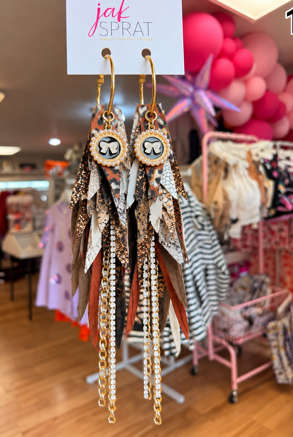 Jak Sprat Feral & Fabulous-Deer Camo Collection: Mega Mic Drop Dangles-Jewelry - Earrings-Dear Me Southern Boutique, located in DeRidder, Louisiana