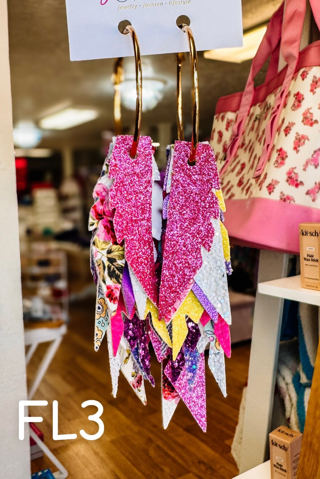 Jak Sprat Florals Collection: Fabulous Feather Dangles-Earrings-Dear Me Southern Boutique, located in DeRidder, Louisiana
