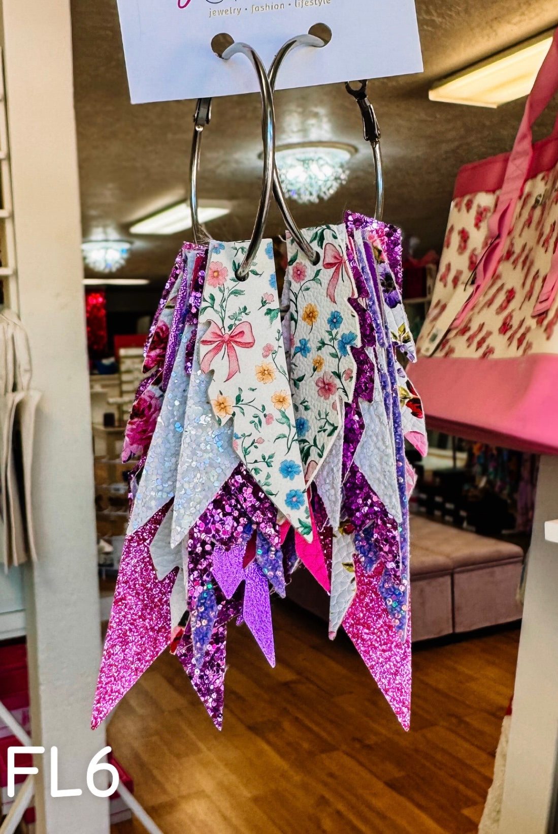 Jak Sprat Florals Collection: Fabulous Feather Dangles-Earrings-Dear Me Southern Boutique, located in DeRidder, Louisiana