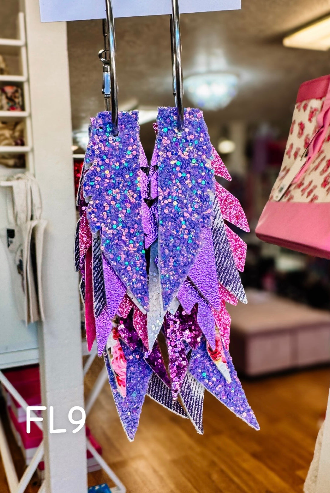 Jak Sprat Florals Collection: Fabulous Feather Dangles-Earrings-Dear Me Southern Boutique, located in DeRidder, Louisiana