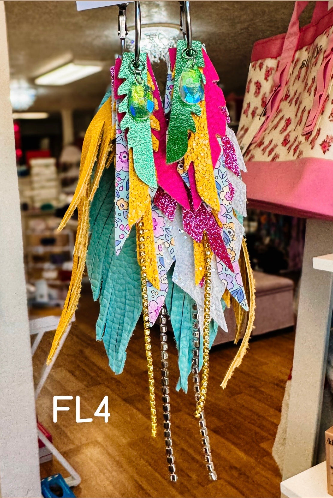 Jak Sprat Florals Collection: Medium Mic Drop Dangles-Earrings-Dear Me Southern Boutique, located in DeRidder, Louisiana