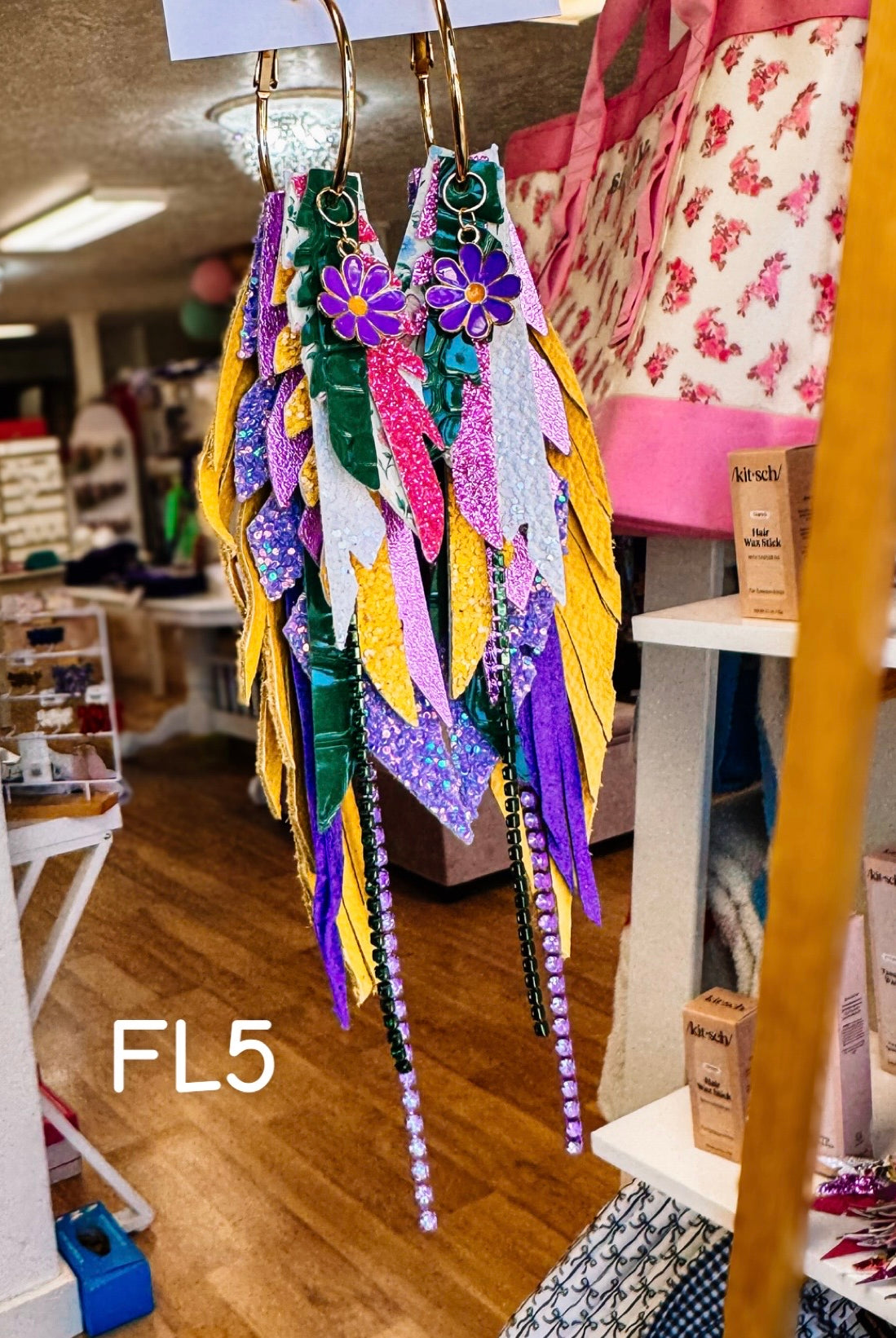 Jak Sprat Florals Collection: Medium Mic Drop Dangles-Earrings-Dear Me Southern Boutique, located in DeRidder, Louisiana