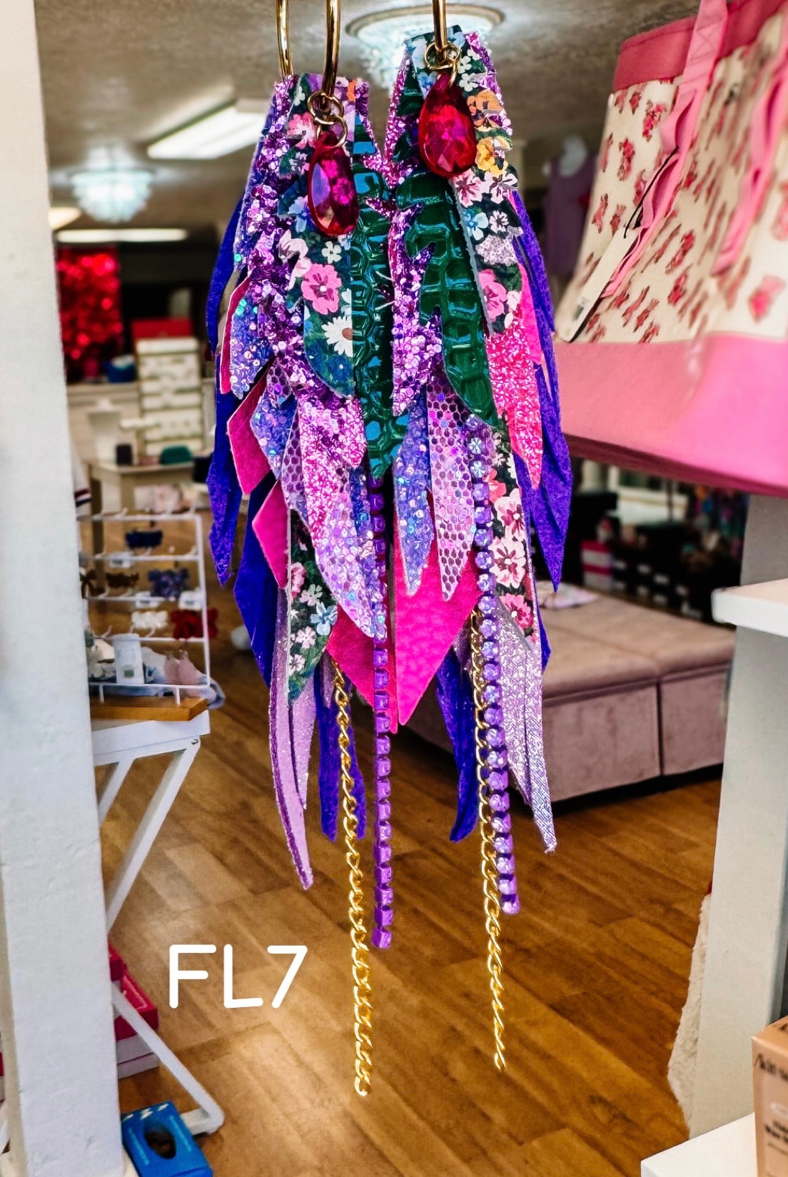 Jak Sprat Florals Collection: Medium Mic Drop Dangles-Earrings-Dear Me Southern Boutique, located in DeRidder, Louisiana