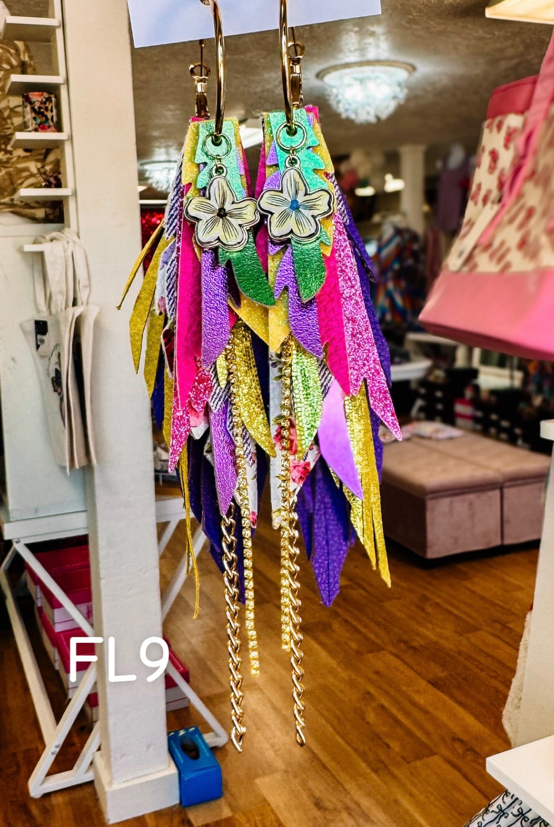 Jak Sprat Florals Collection: Medium Mic Drop Dangles-Earrings-Dear Me Southern Boutique, located in DeRidder, Louisiana