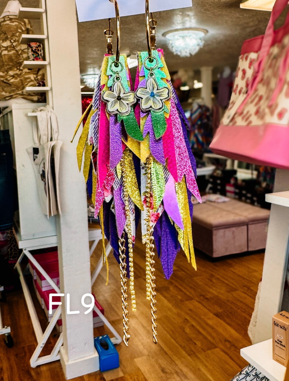 Jak Sprat Florals Collection: Medium Mic Drop Dangles-Jewelry - Earrings-Dear Me Southern Boutique, located in DeRidder, Louisiana