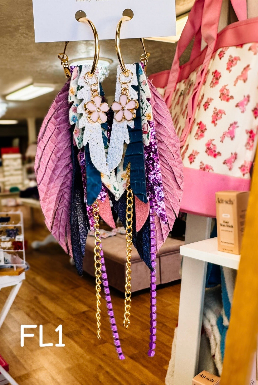 Jak Sprat Florals Collection: Mini Mic Drop Dangles-Earrings-Dear Me Southern Boutique, located in DeRidder, Louisiana