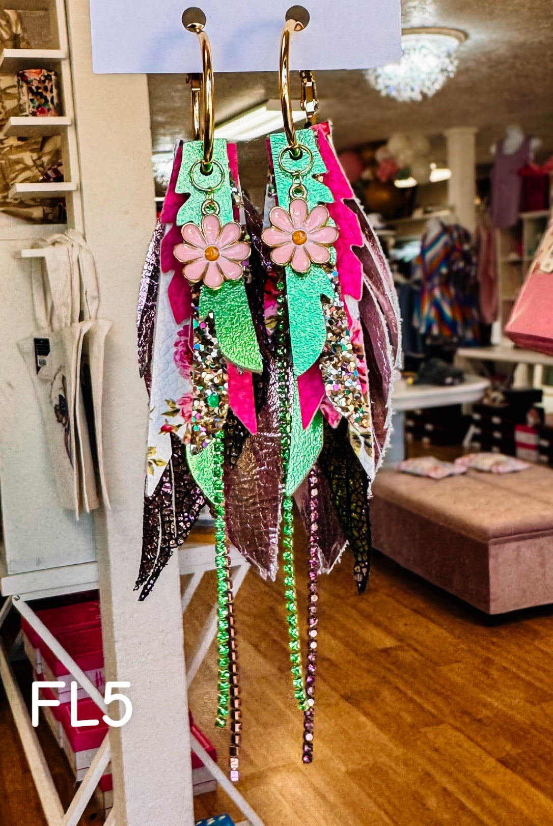 Jak Sprat Florals Collection: Mini Mic Drop Dangles-Earrings-Dear Me Southern Boutique, located in DeRidder, Louisiana