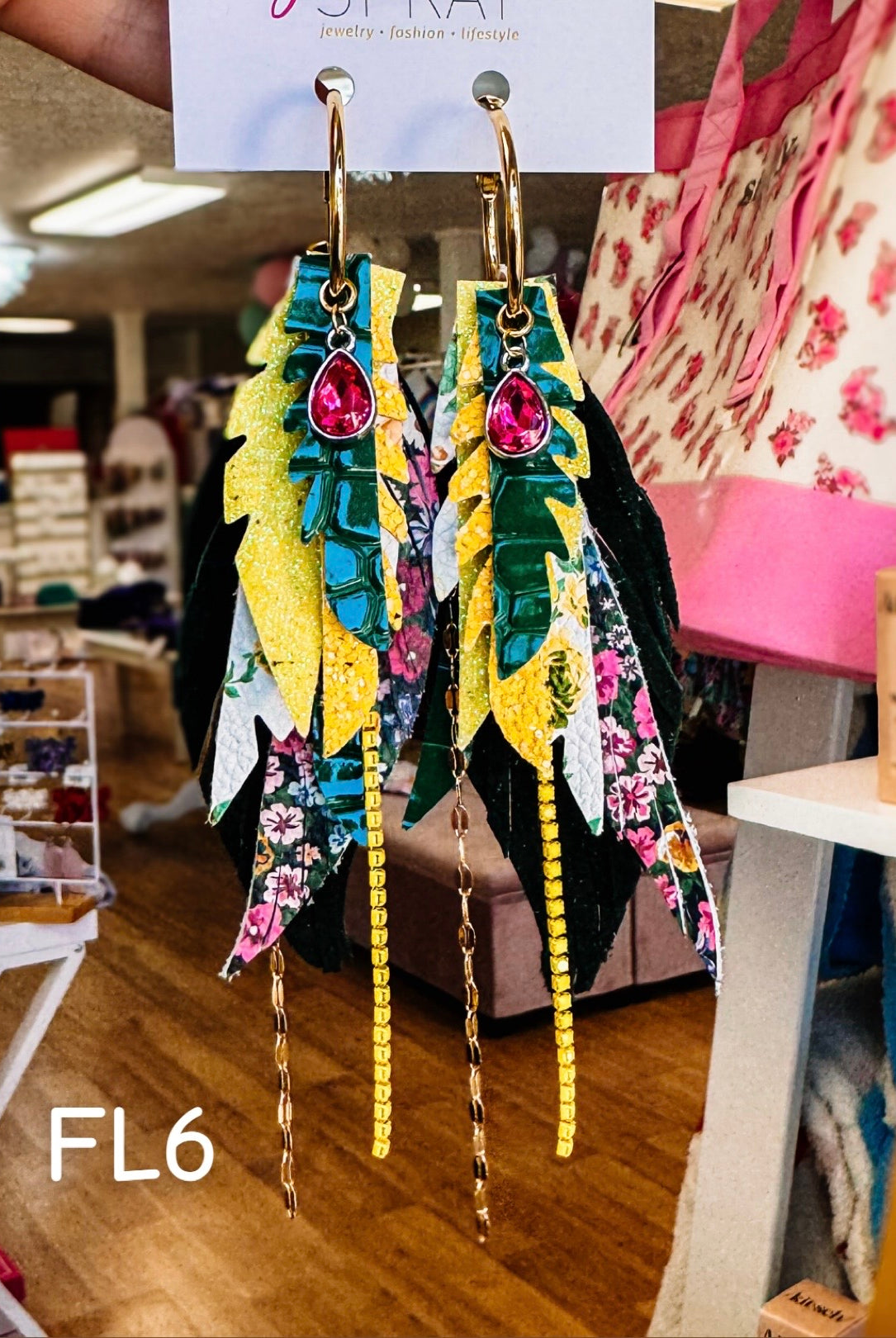Jak Sprat Florals Collection: Mini Mic Drop Dangles-Earrings-Dear Me Southern Boutique, located in DeRidder, Louisiana