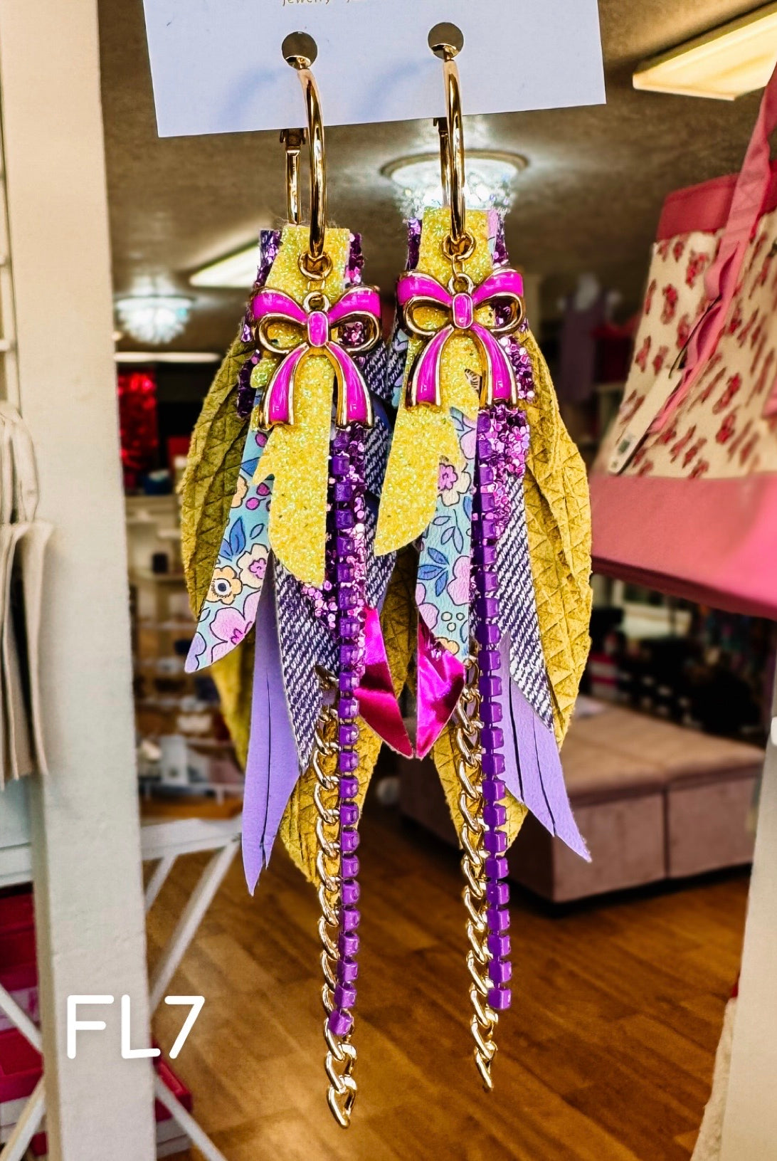 Jak Sprat Florals Collection: Mini Mic Drop Dangles-Earrings-Dear Me Southern Boutique, located in DeRidder, Louisiana