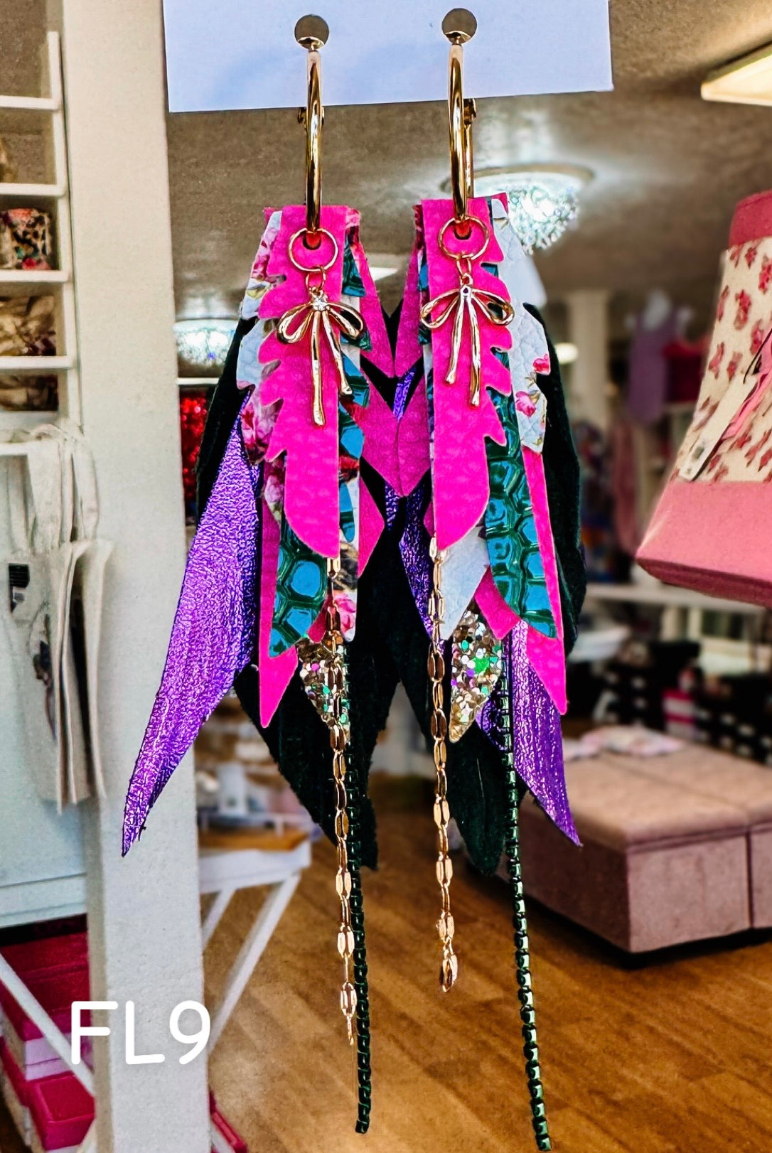 Jak Sprat Florals Collection: Mini Mic Drop Dangles-Earrings-Dear Me Southern Boutique, located in DeRidder, Louisiana