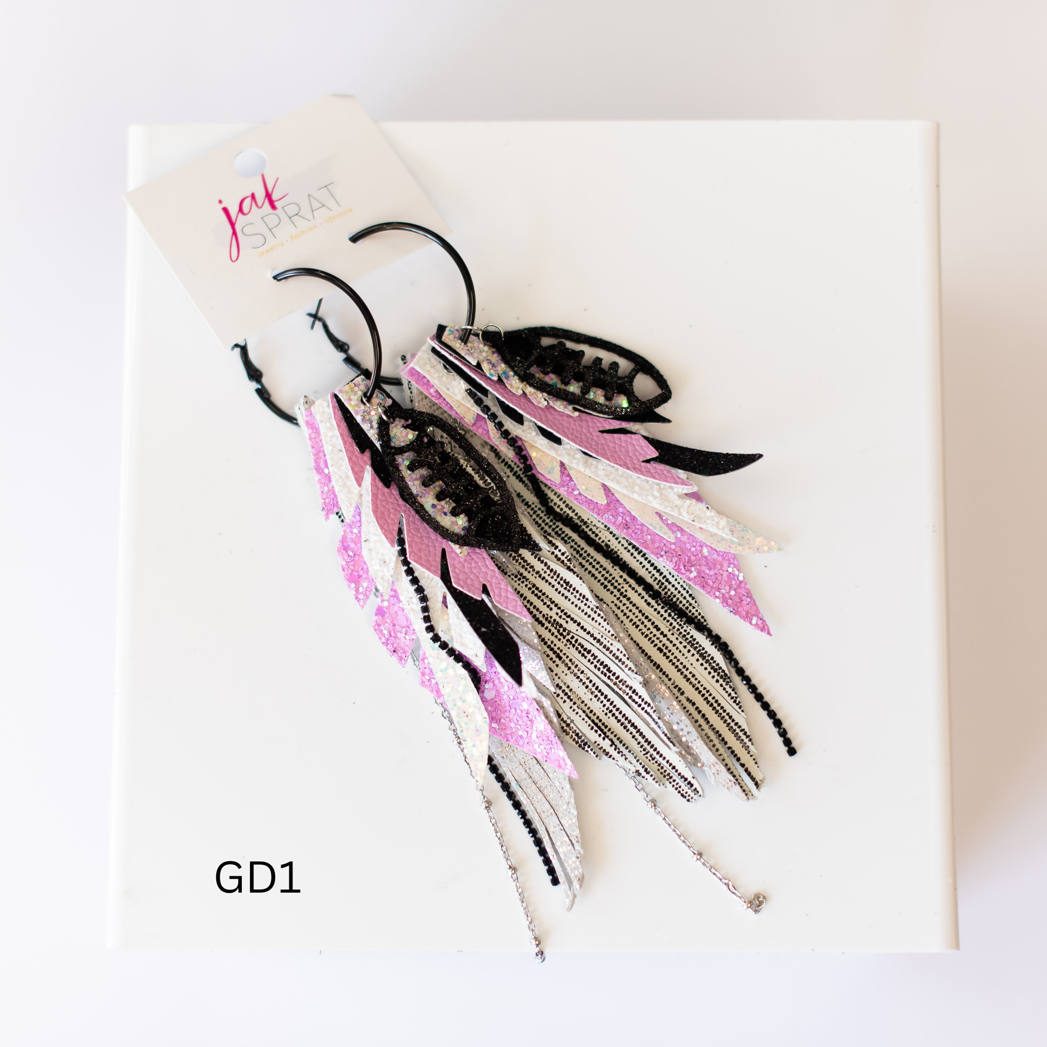 Jak Sprat Game Day Collection: Medium Mic Drop Dangles-Earrings-Dear Me Southern Boutique, located in DeRidder, Louisiana