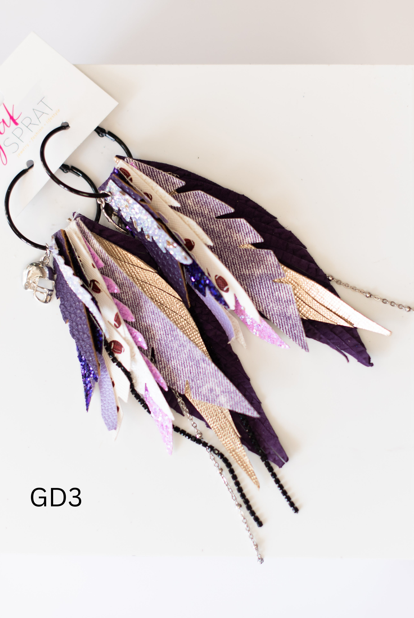 Jak Sprat Game Day Collection: Medium Mic Drop Dangles-Earrings-Dear Me Southern Boutique, located in DeRidder, Louisiana