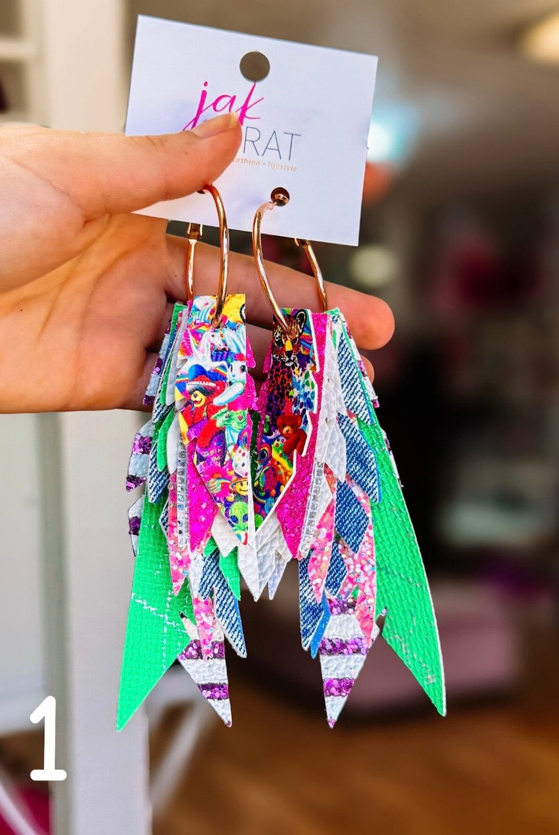 Jak Sprat Neon Collection: Fabulous Feather Dangles-Earrings-Dear Me Southern Boutique, located in DeRidder, Louisiana