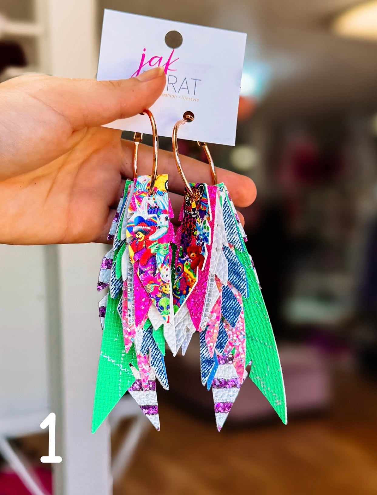 Jak Sprat Neon Collection: Fabulous Feather Dangles-Earrings-Dear Me Southern Boutique, located in DeRidder, Louisiana