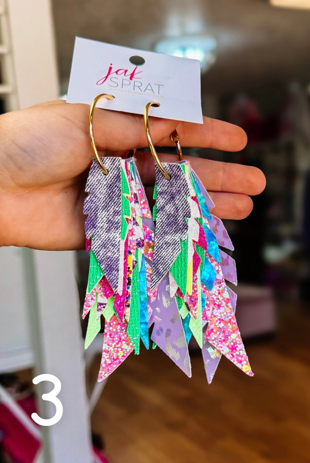 Jak Sprat Neon Collection: Fabulous Feather Dangles-Earrings-Dear Me Southern Boutique, located in DeRidder, Louisiana