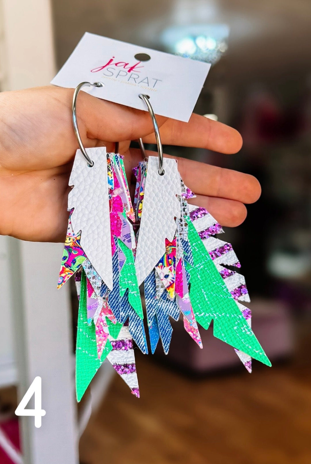 Jak Sprat Neon Collection: Fabulous Feather Dangles-Earrings-Dear Me Southern Boutique, located in DeRidder, Louisiana