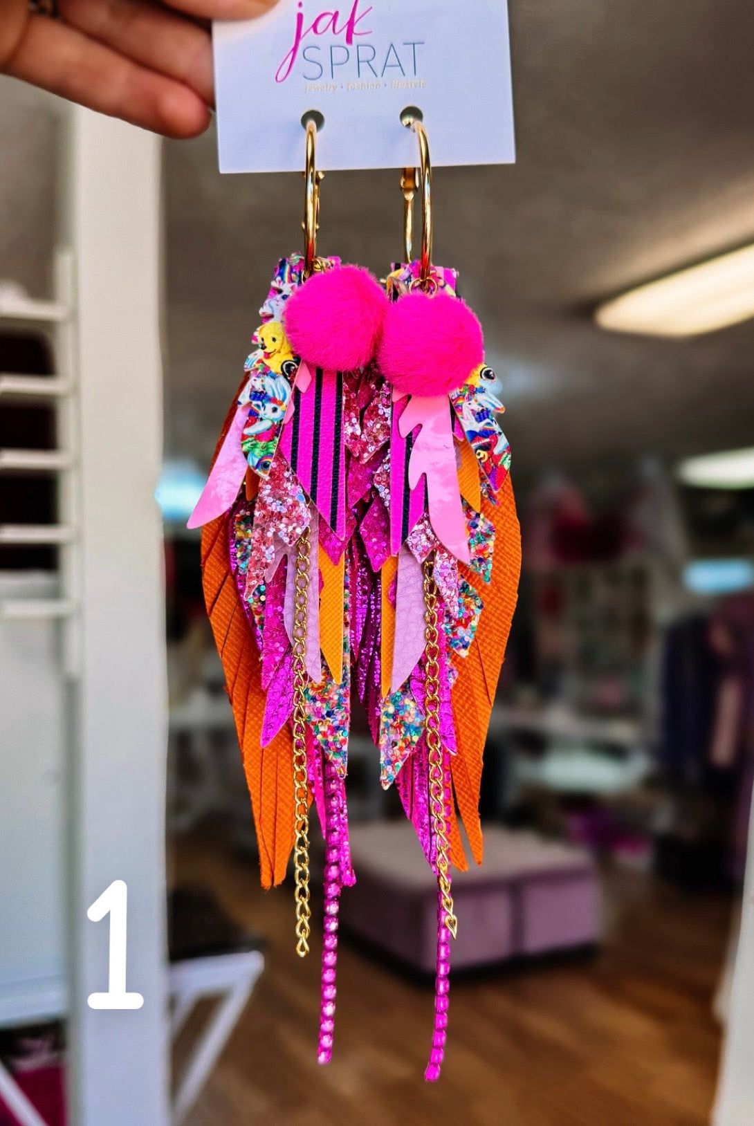 Jak Sprat Neon Collection: Medium Mic Drop Dangles-Earrings-Dear Me Southern Boutique, located in DeRidder, Louisiana