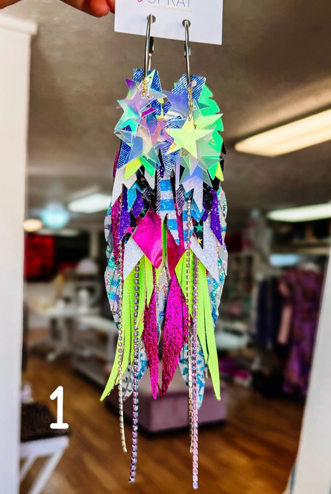 Jak Sprat Neon Collection: Mega Mic Drop Dangles-Earrings-Dear Me Southern Boutique, located in DeRidder, Louisiana