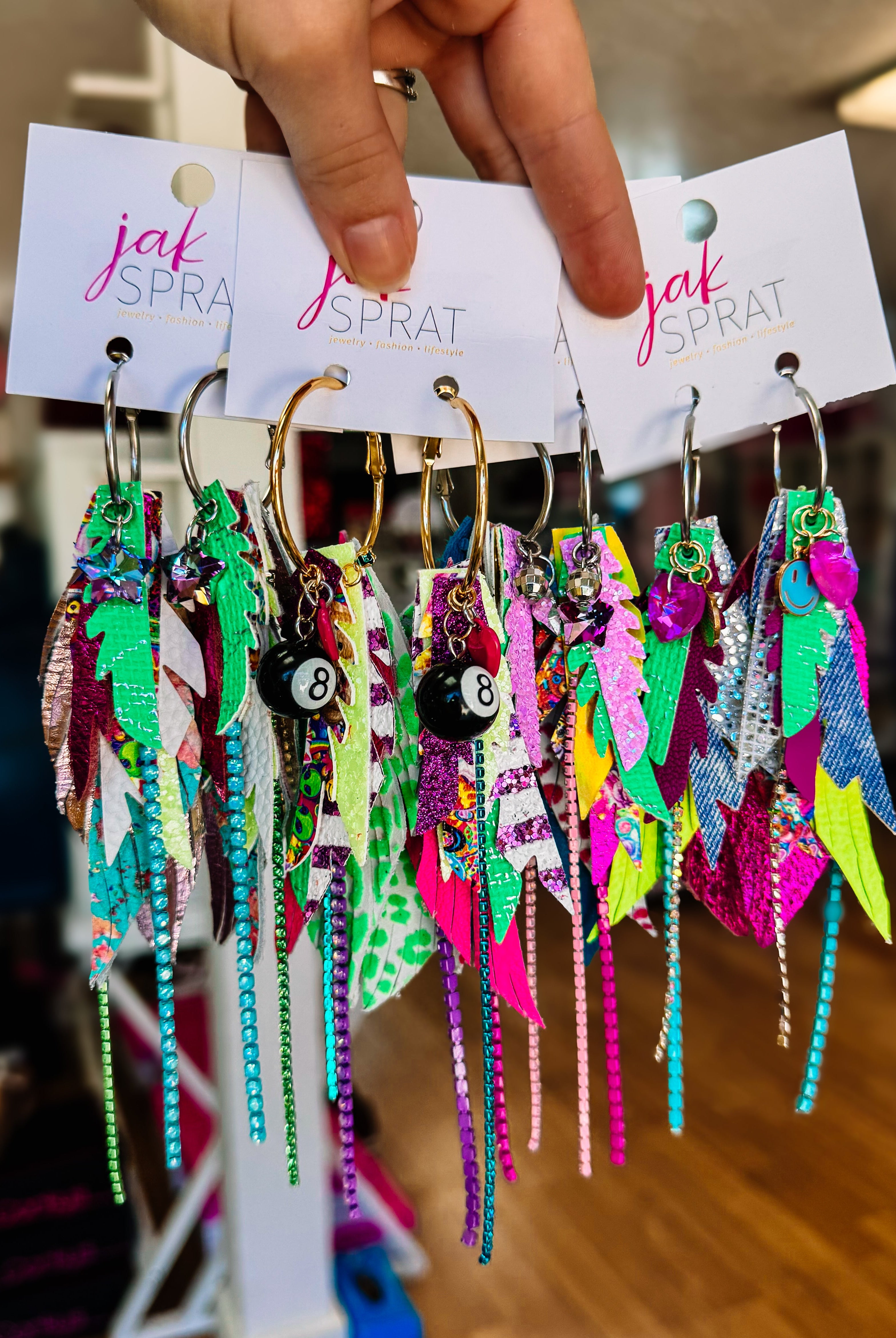 Jak Sprat Neon Collection: Mini Mic Drop Dangles-Earrings-Dear Me Southern Boutique, located in DeRidder, Louisiana