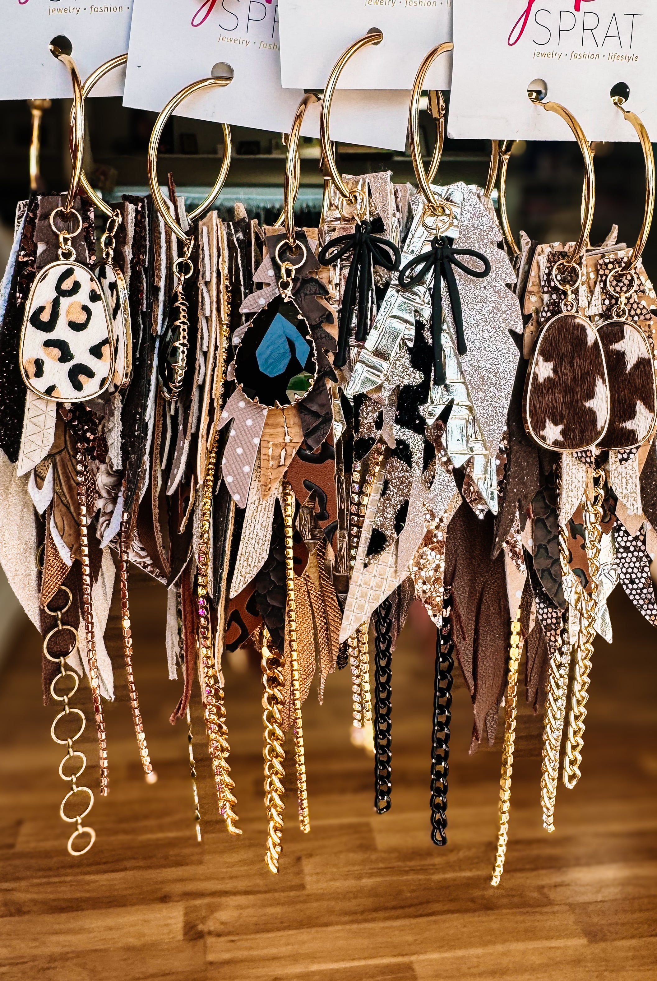 Jak Sprat Neutrals Collection: Medium Mic Drop Dangles-Earrings-Dear Me Southern Boutique, located in DeRidder, Louisiana