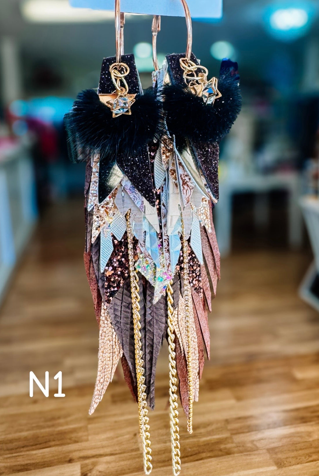 Jak Sprat Neutrals Collection: Mega Mic Drop Dangles-Earrings-Dear Me Southern Boutique, located in DeRidder, Louisiana