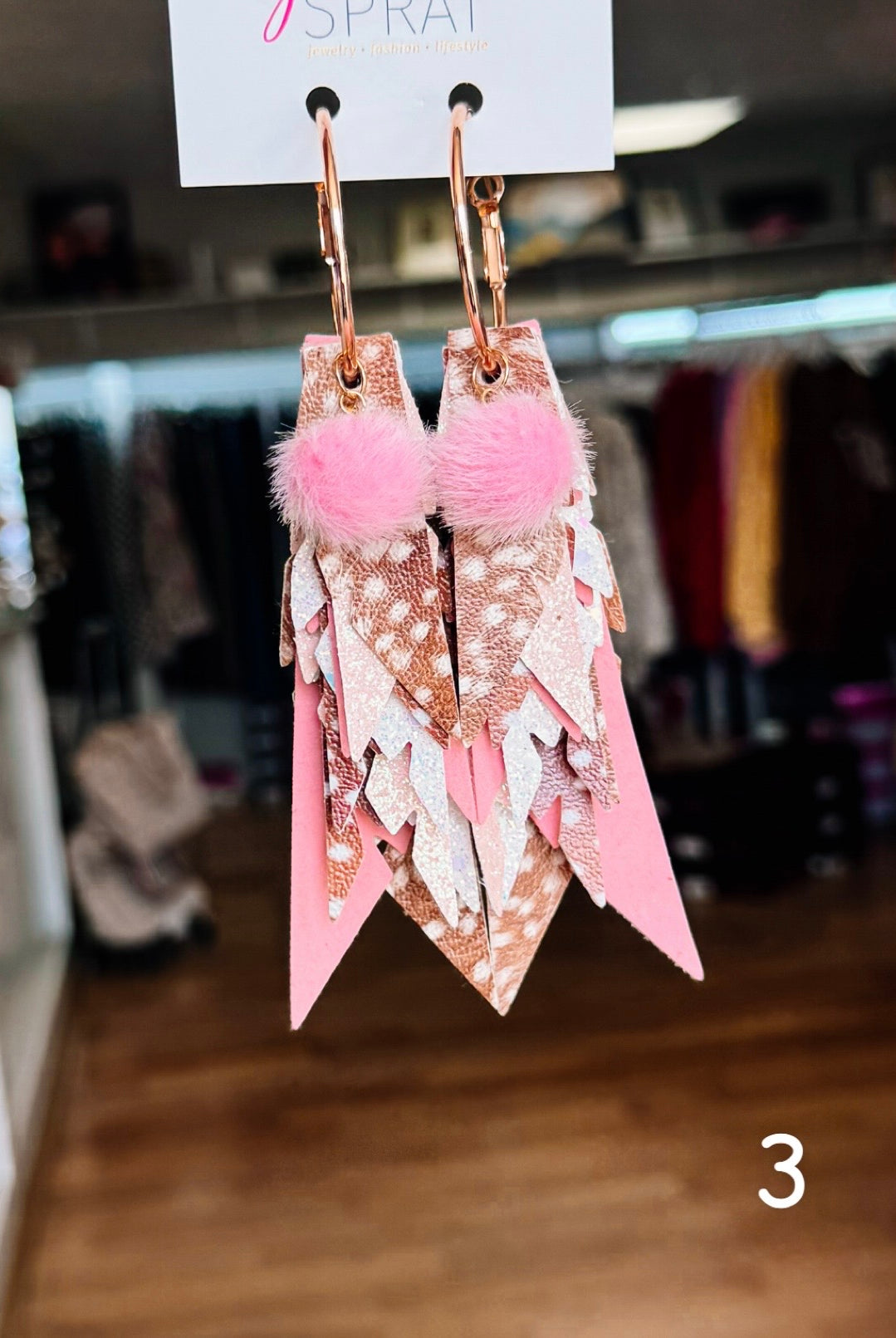 Jak Sprat Oh Deer, She's Cute Collection: Charmed Fabulous Feather Dangles-Jewelry - Earrings-Dear Me Southern Boutique, located in DeRidder, Louisiana