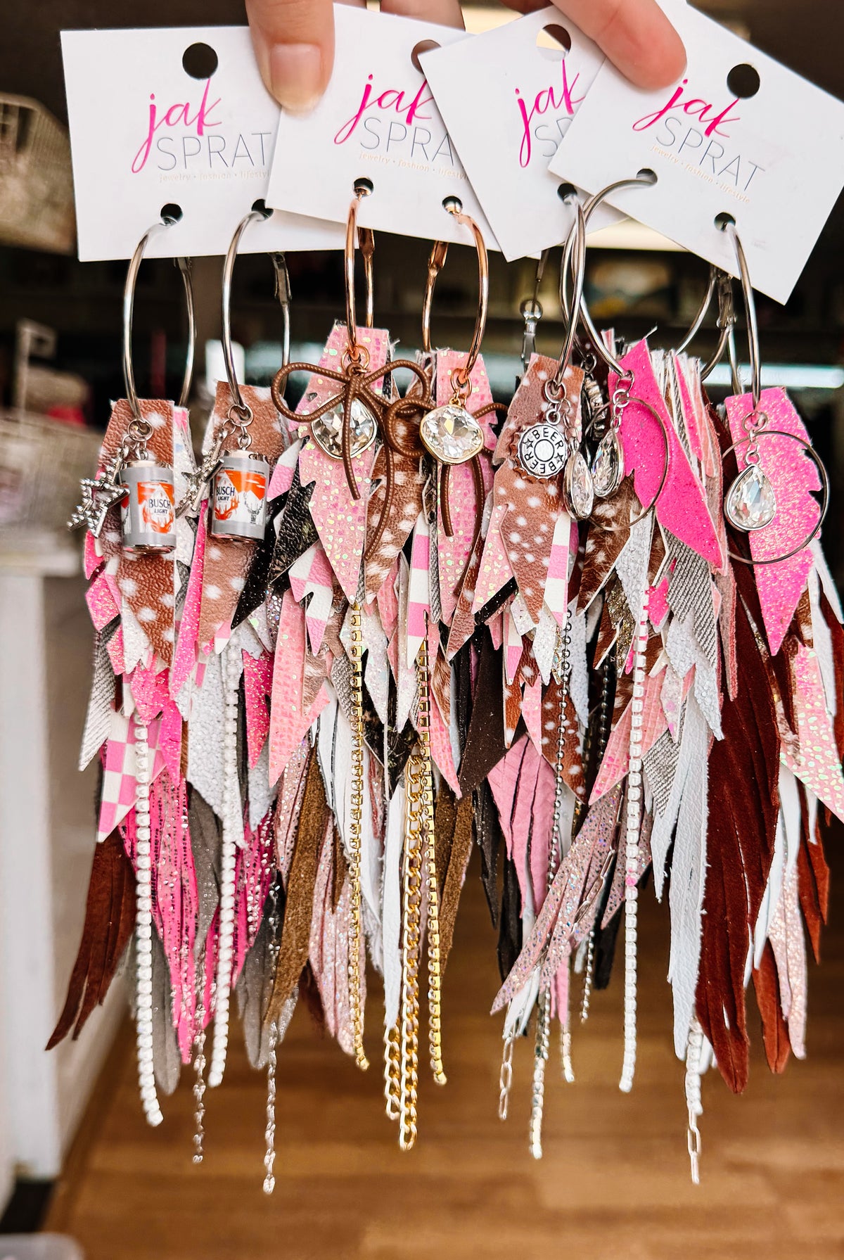 Jak Sprat Oh Deer, She's Cute Collection: Mega Mic Drop Dangles-Jewelry - Earrings-Dear Me Southern Boutique, located in DeRidder, Louisiana