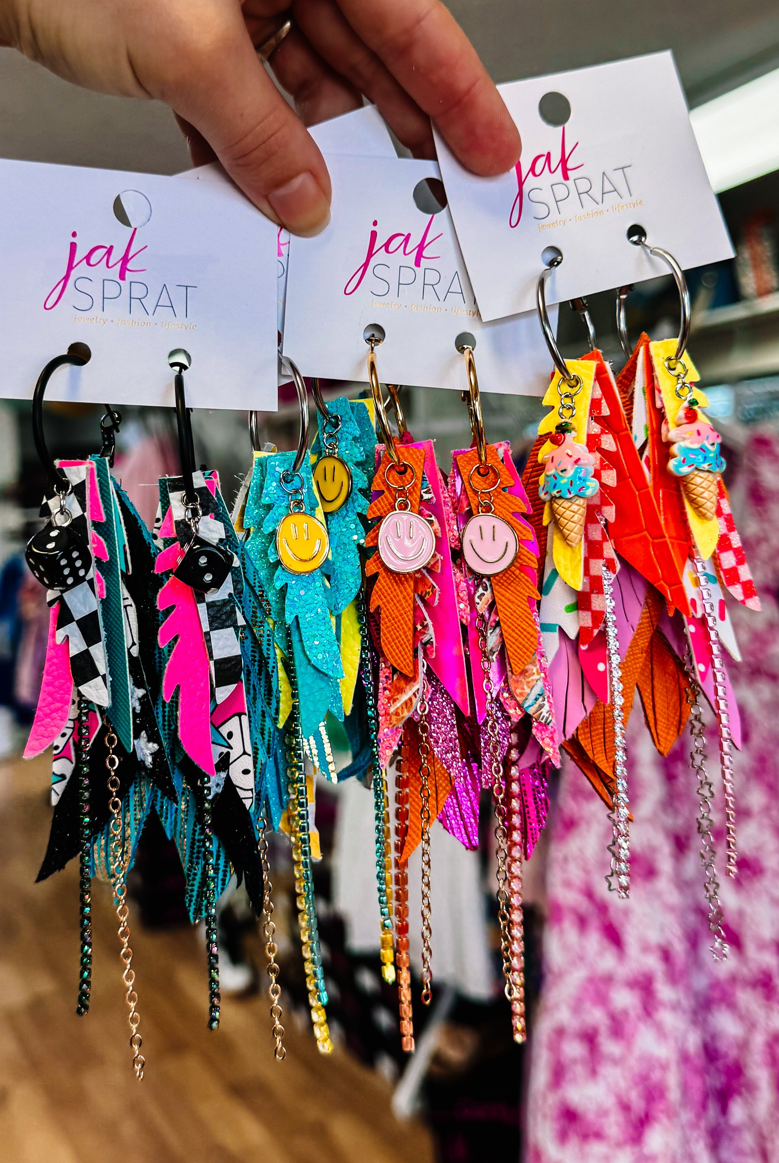 Jak Sprat Part Palette Collection: Mini Mic Drop Dangles-Earrings-Dear Me Southern Boutique, located in DeRidder, Louisiana