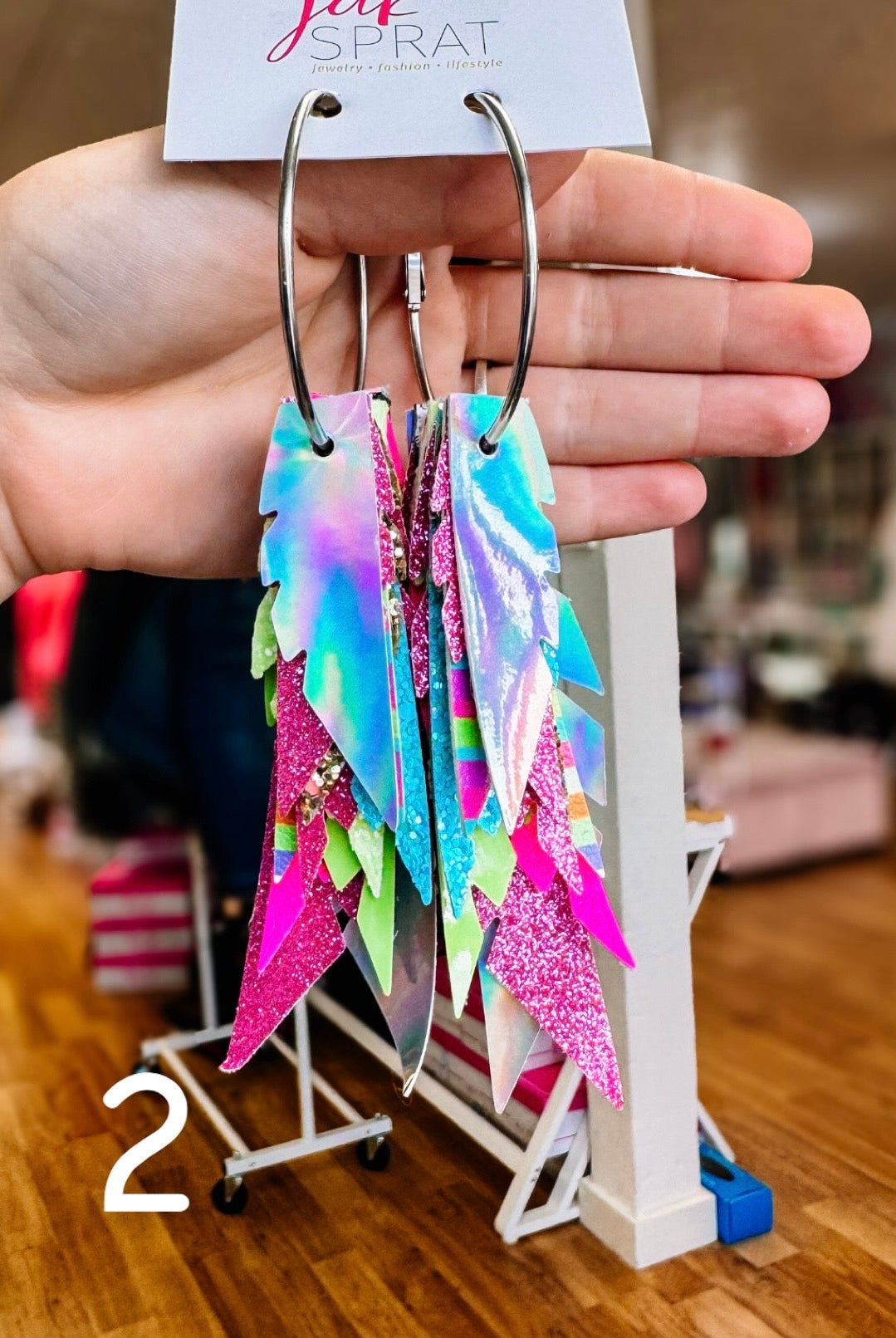 Jak Sprat Party Palette Collection: Fabulous Feather Dangles-Earrings-Dear Me Southern Boutique, located in DeRidder, Louisiana