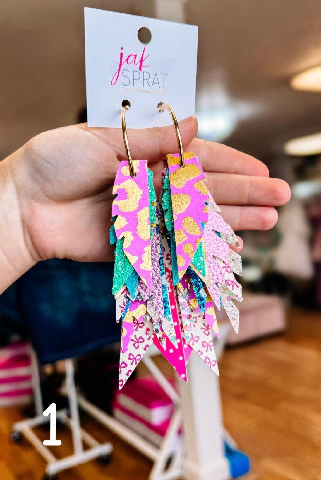 Jak Sprat Party Palette Collection: Fabulous Feather Dangles-Earrings-Dear Me Southern Boutique, located in DeRidder, Louisiana