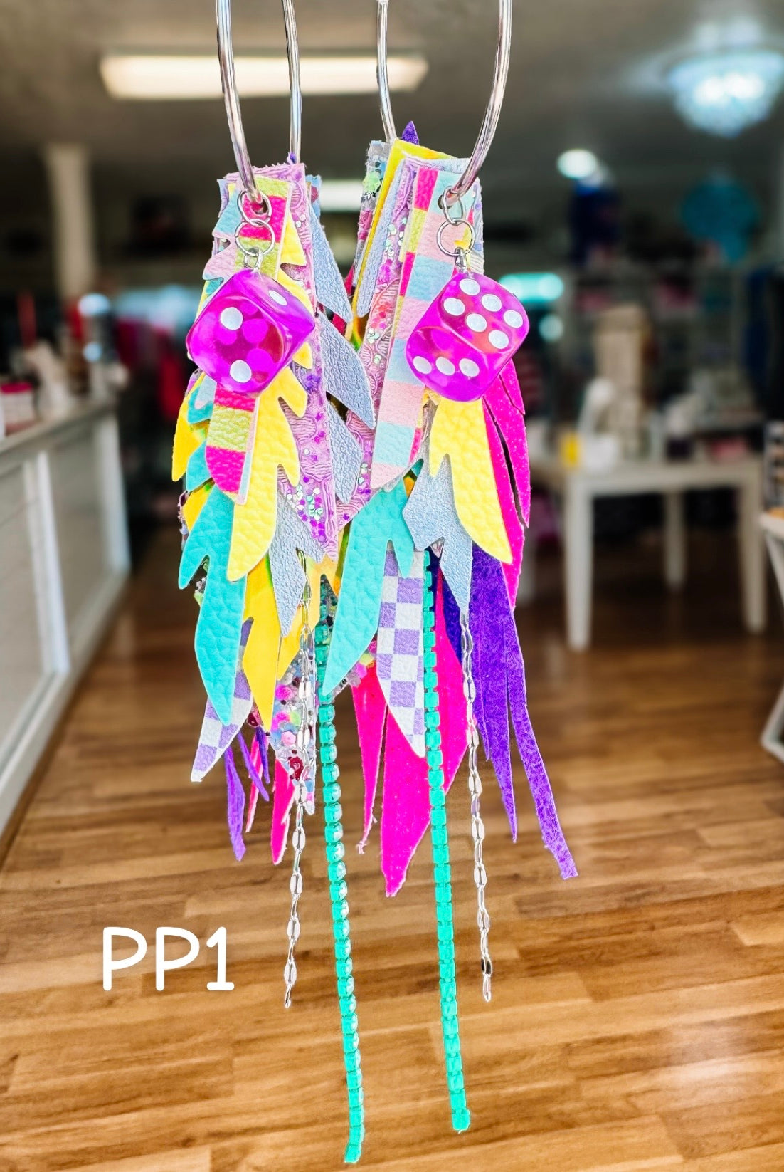 Jak Sprat Party Palette Collection: Medium Mic Drop Dangles-Earrings-Dear Me Southern Boutique, located in DeRidder, Louisiana