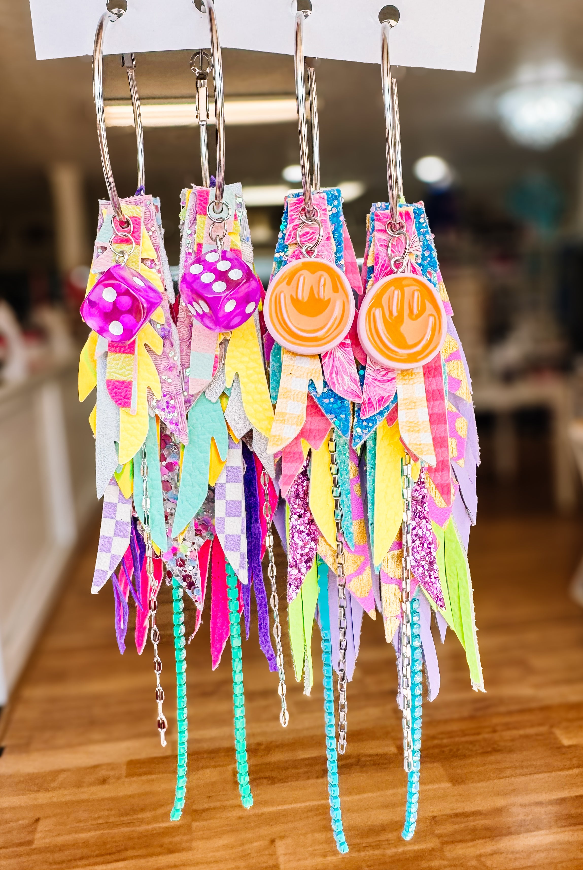 Jak Sprat Party Palette Collection: Medium Mic Drop Dangles-Earrings-Dear Me Southern Boutique, located in DeRidder, Louisiana
