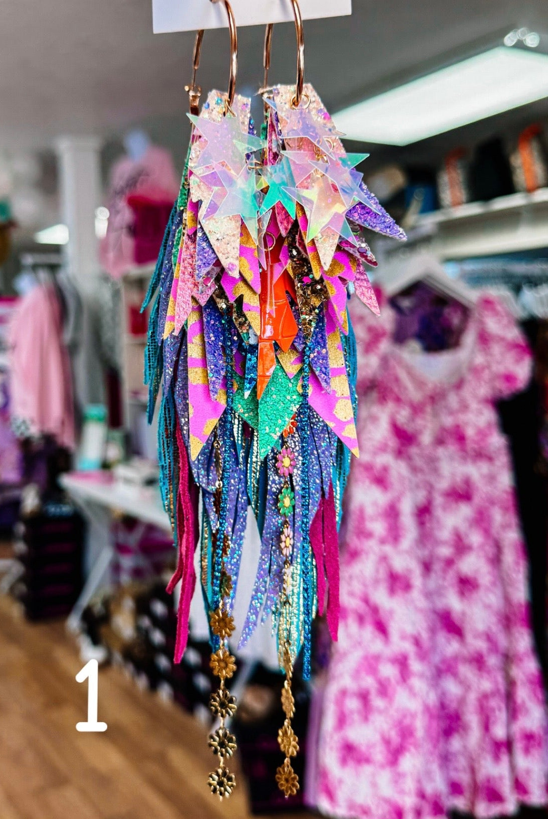 Jak Sprat Party Palette Collection: Mega Mic Drop Dangles-Earrings-Dear Me Southern Boutique, located in DeRidder, Louisiana