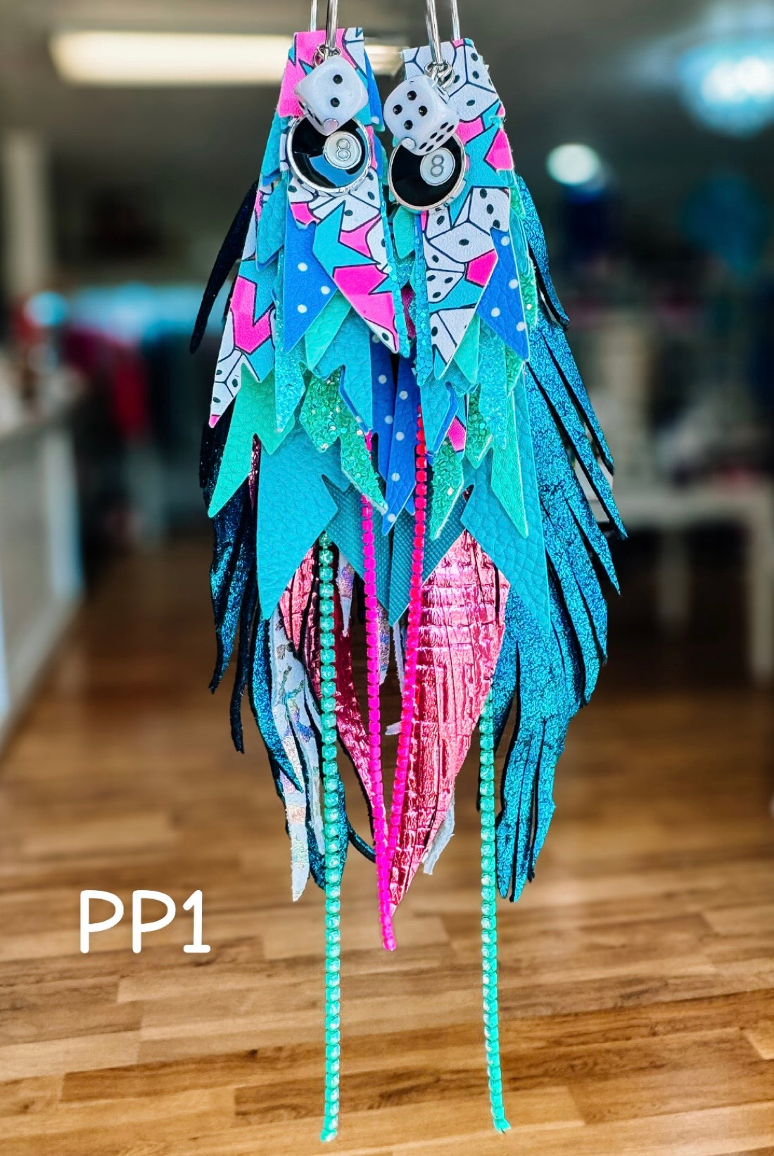 Jak Sprat Party Palette Collection: Mega Mic Drop Dangles-Earrings-Dear Me Southern Boutique, located in DeRidder, Louisiana