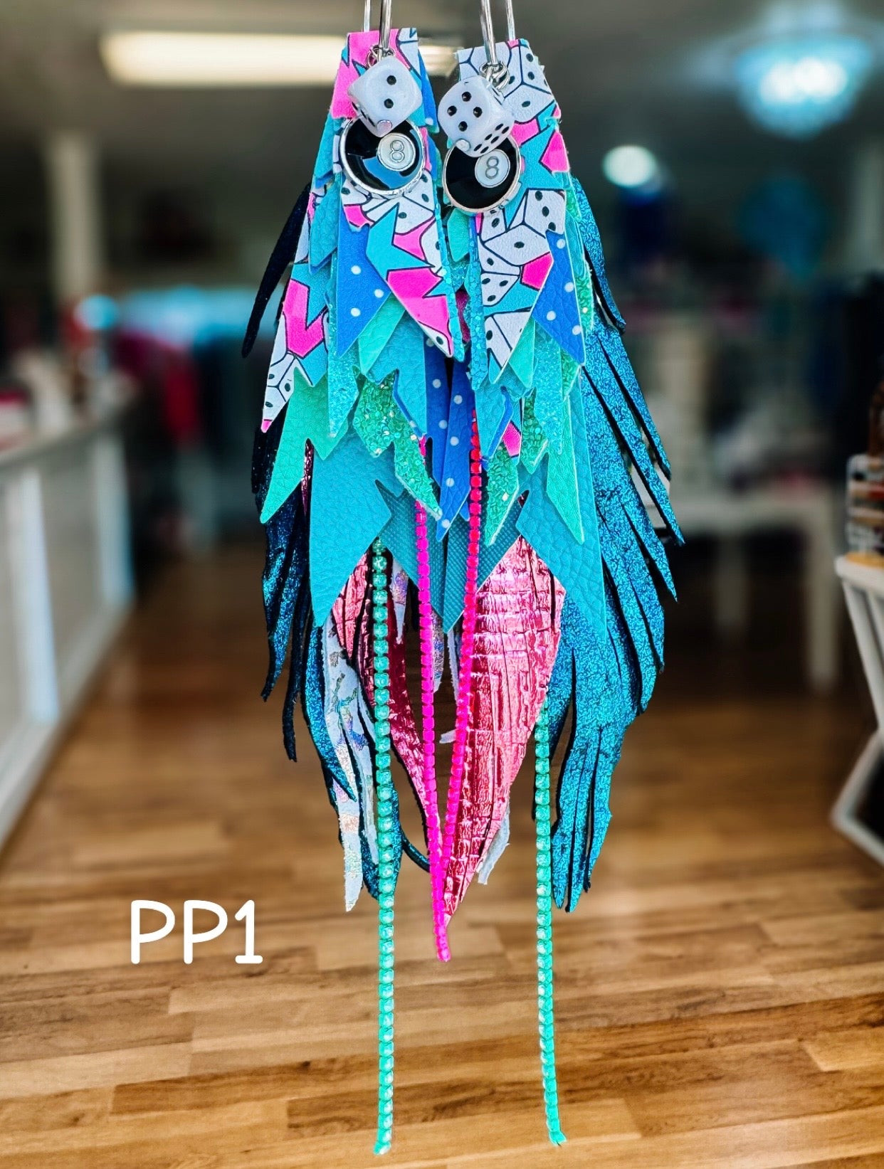 Jak Sprat Party Palette Collection: Mega Mic Drop Dangles-Earrings-Dear Me Southern Boutique, located in DeRidder, Louisiana