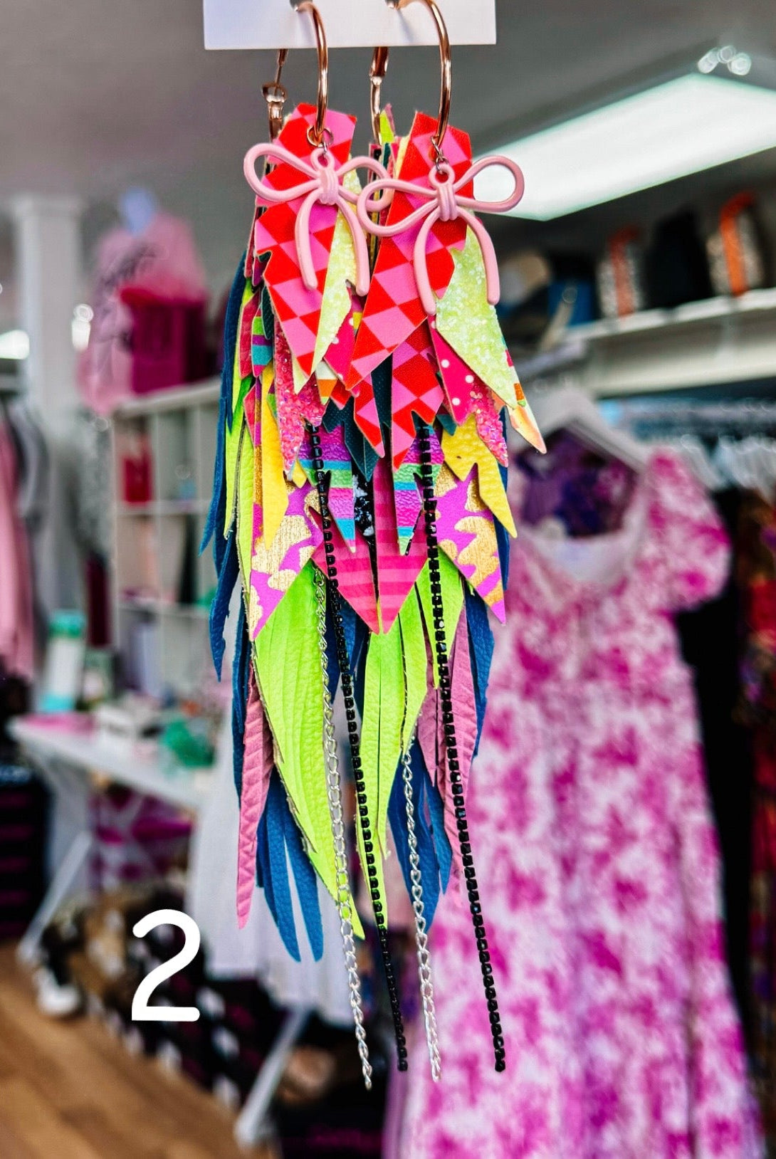 Jak Sprat Party Palette Collection: Mega Mic Drop Dangles-Earrings-Dear Me Southern Boutique, located in DeRidder, Louisiana