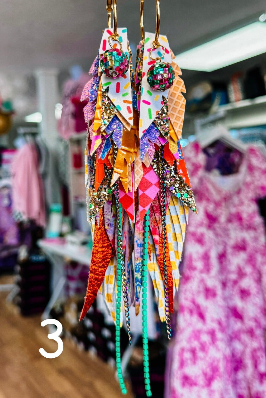 Jak Sprat Party Palette Collection: Mega Mic Drop Dangles-Earrings-Dear Me Southern Boutique, located in DeRidder, Louisiana