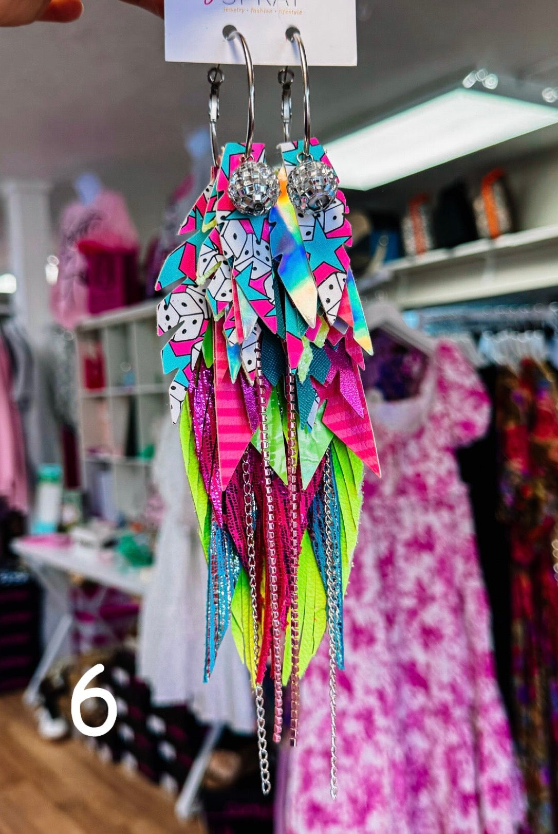 Jak Sprat Party Palette Collection: Mega Mic Drop Dangles-Earrings-Dear Me Southern Boutique, located in DeRidder, Louisiana