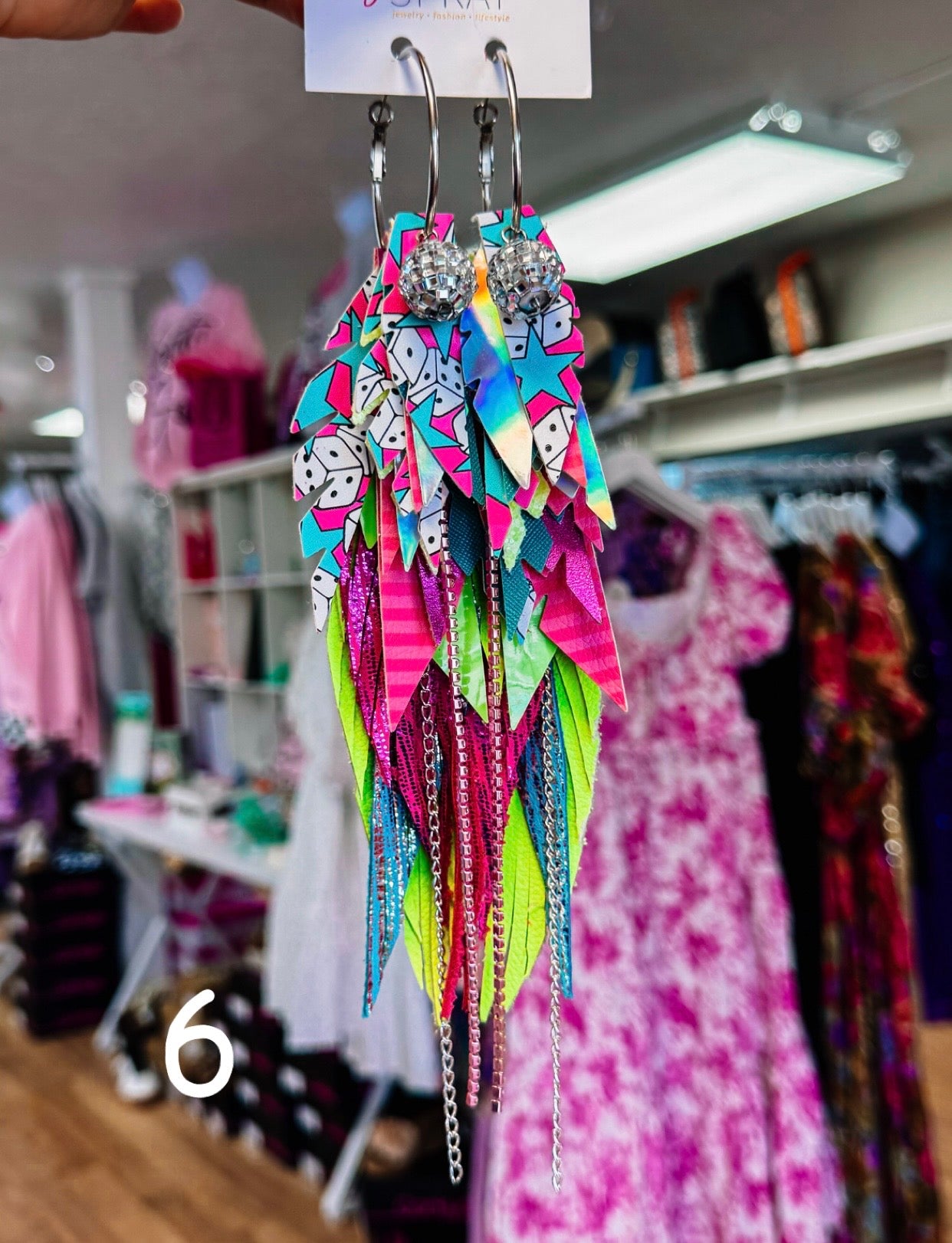 Jak Sprat Party Palette Collection: Mega Mic Drop Dangles-Earrings-Dear Me Southern Boutique, located in DeRidder, Louisiana