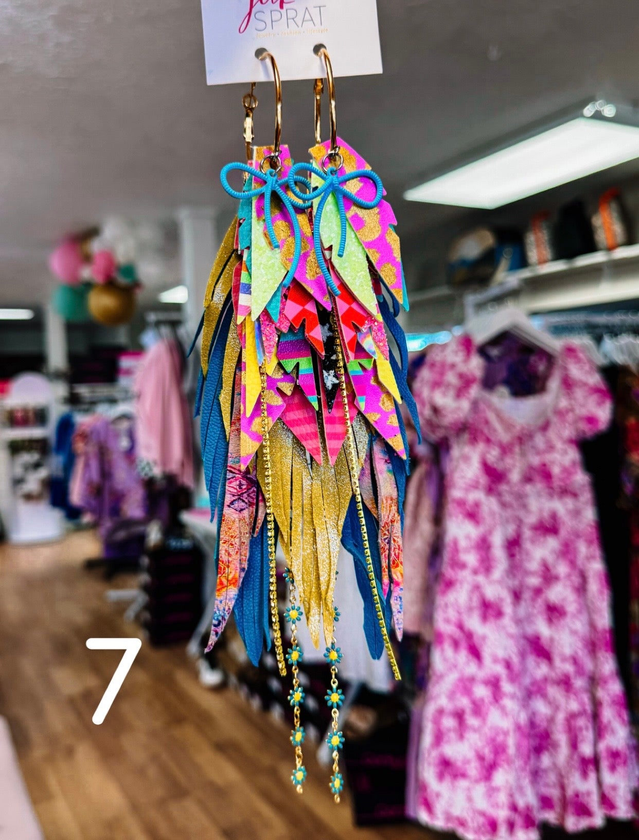 Jak Sprat Party Palette Collection: Mega Mic Drop Dangles-Earrings-Dear Me Southern Boutique, located in DeRidder, Louisiana