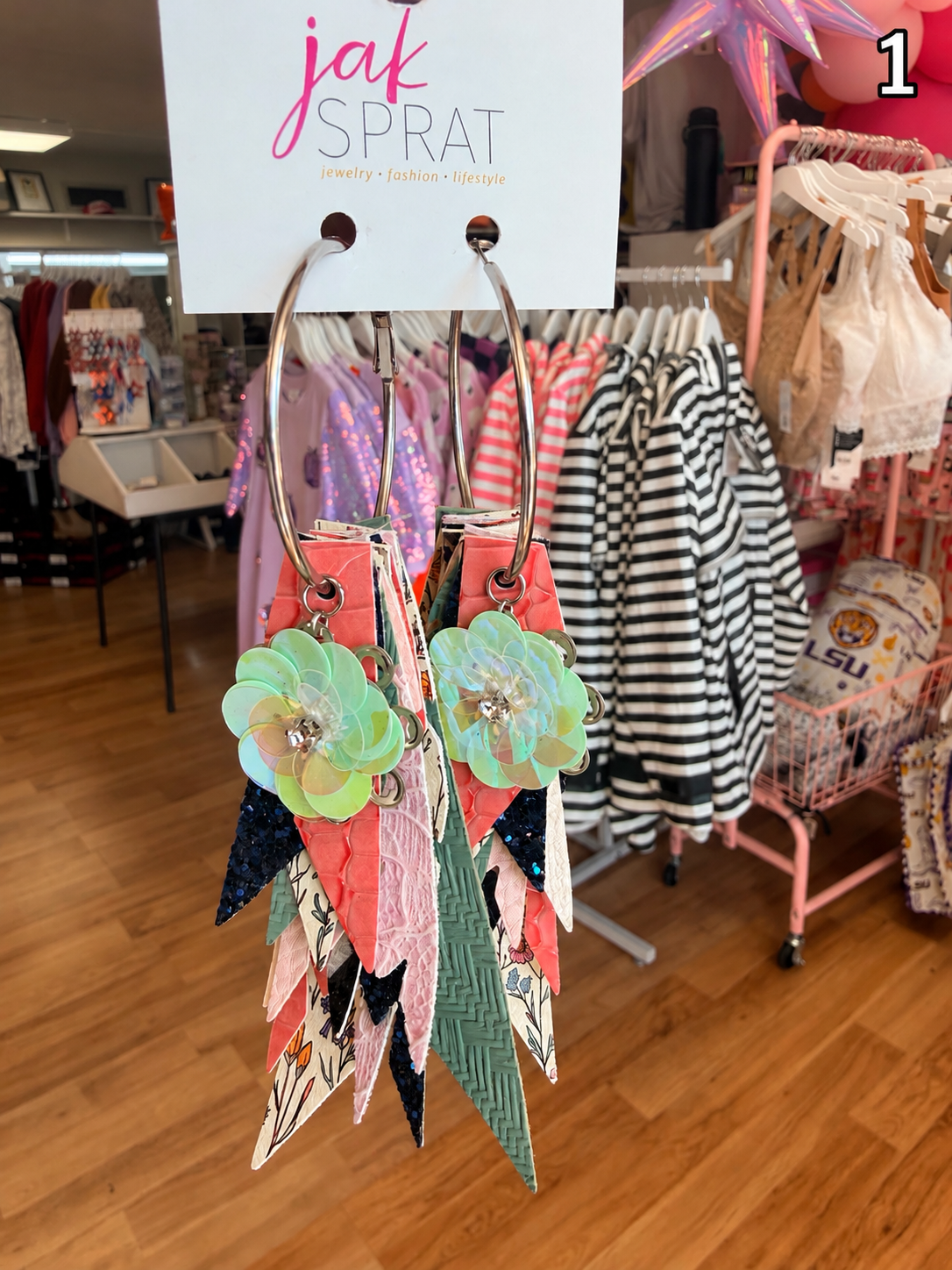 Jak Sprat Phantoms & Florals Collection: Charmed Fabulous Feather Dangles-Jewelry - Earrings-Dear Me Southern Boutique, located in DeRidder, Louisiana