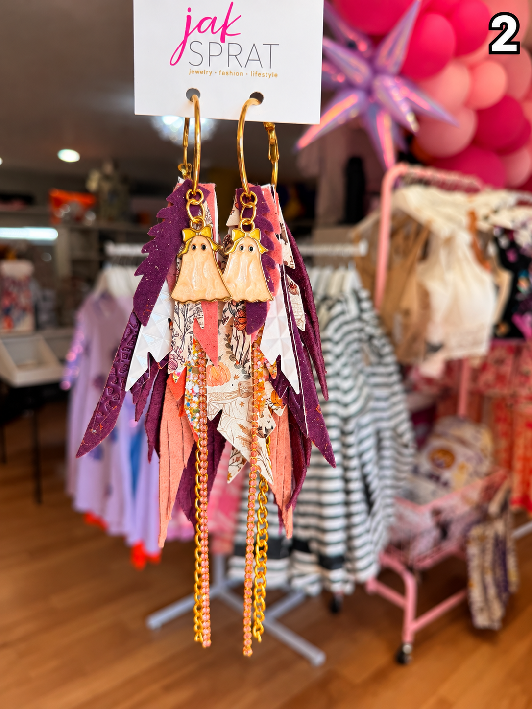 Jak Sprat Phantoms & Florals Collection: Medium Mic Drop Dangles-Jewelry - Earrings-Dear Me Southern Boutique, located in DeRidder, Louisiana