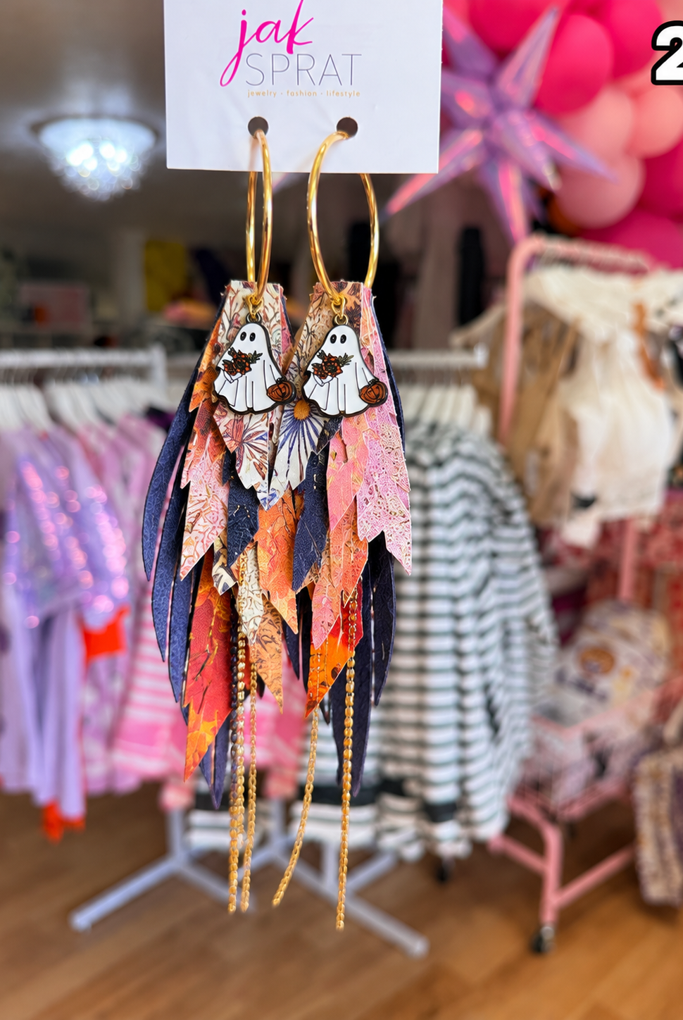 Jak Sprat Phantoms & Florals Collection: Mega Mic Drop Dangles-Jewelry - Earrings-Dear Me Southern Boutique, located in DeRidder, Louisiana