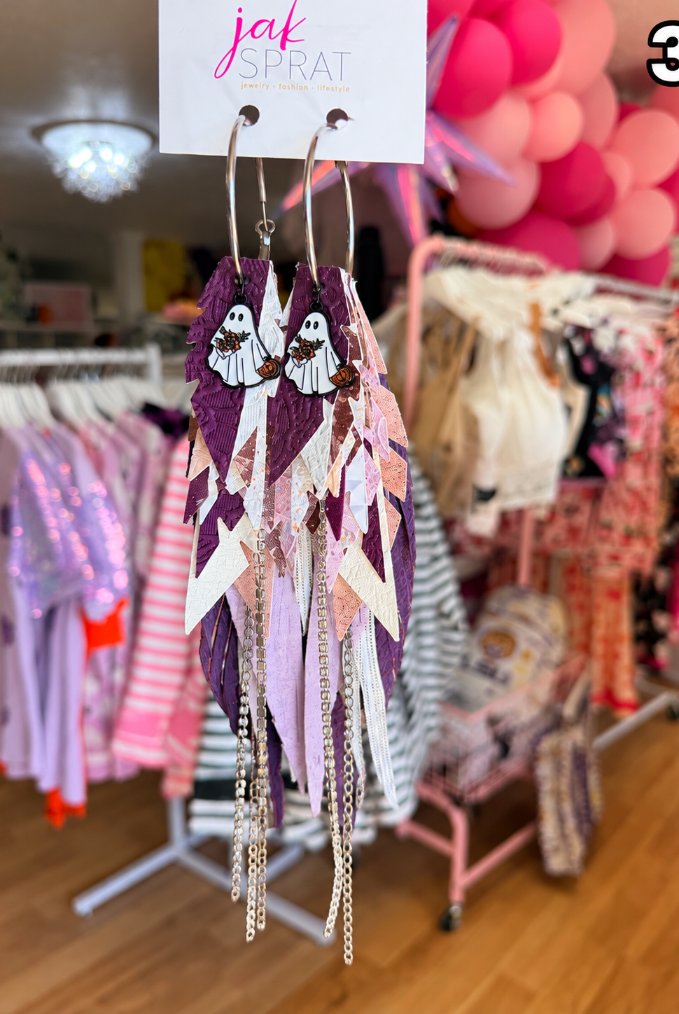 Jak Sprat Phantoms & Florals Collection: Mega Mic Drop Dangles-Jewelry - Earrings-Dear Me Southern Boutique, located in DeRidder, Louisiana