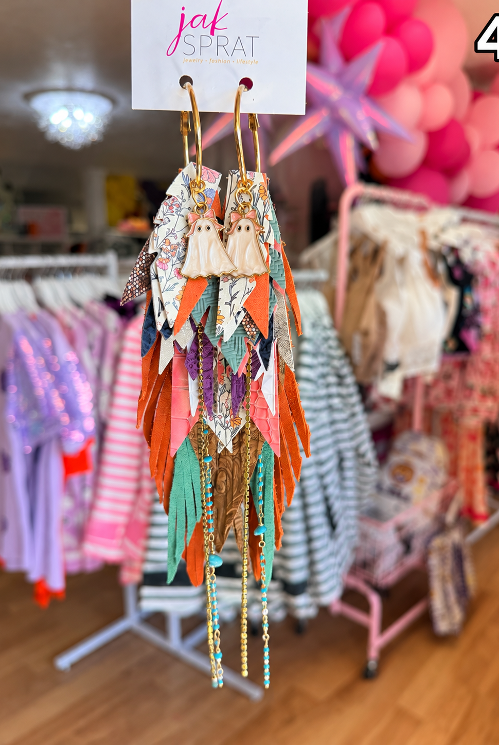 Jak Sprat Phantoms & Florals Collection: Mega Mic Drop Dangles-Jewelry - Earrings-Dear Me Southern Boutique, located in DeRidder, Louisiana