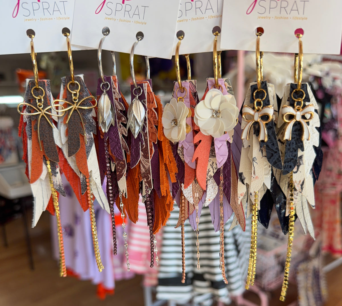 Jak Sprat Phantoms & Florals Collection: Mini Mic Drop Dangles-Jewelry - Earrings-Dear Me Southern Boutique, located in DeRidder, Louisiana