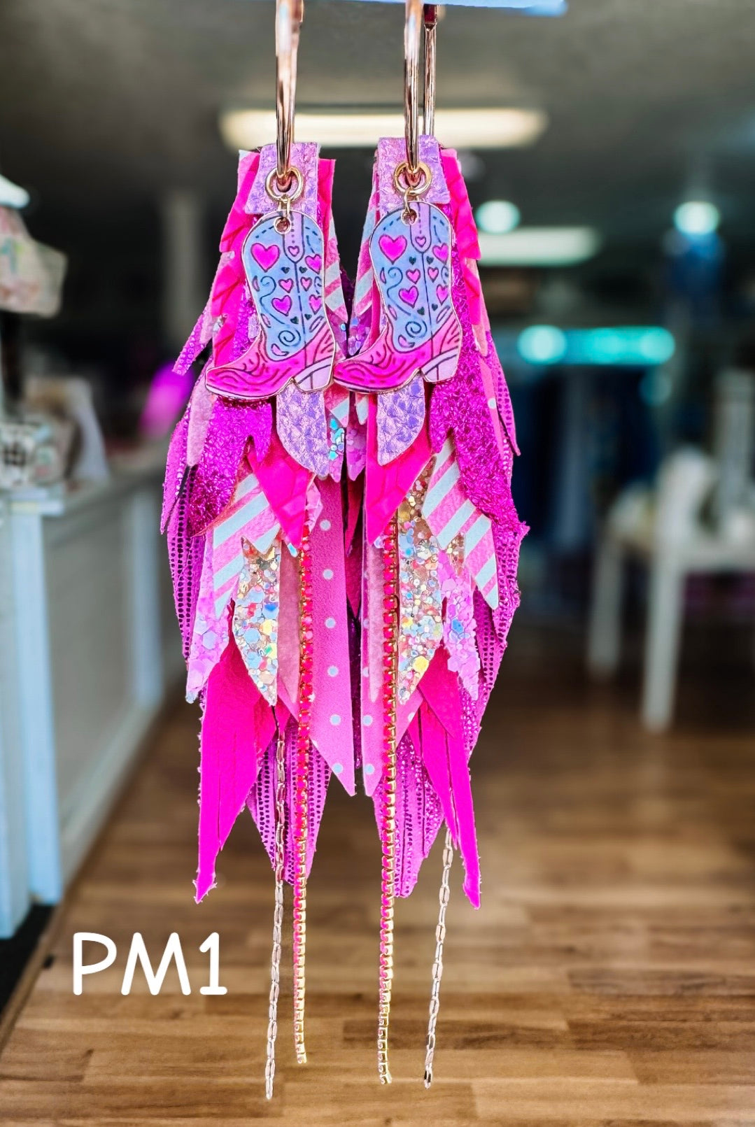 Jak Sprat Pink Monochromatic Collection: Medium Mic Drop Dangles-Earrings-Dear Me Southern Boutique, located in DeRidder, Louisiana