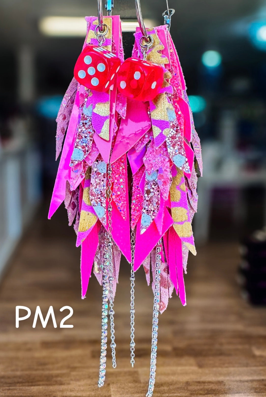Jak Sprat Pink Monochromatic Collection: Medium Mic Drop Dangles-Earrings-Dear Me Southern Boutique, located in DeRidder, Louisiana